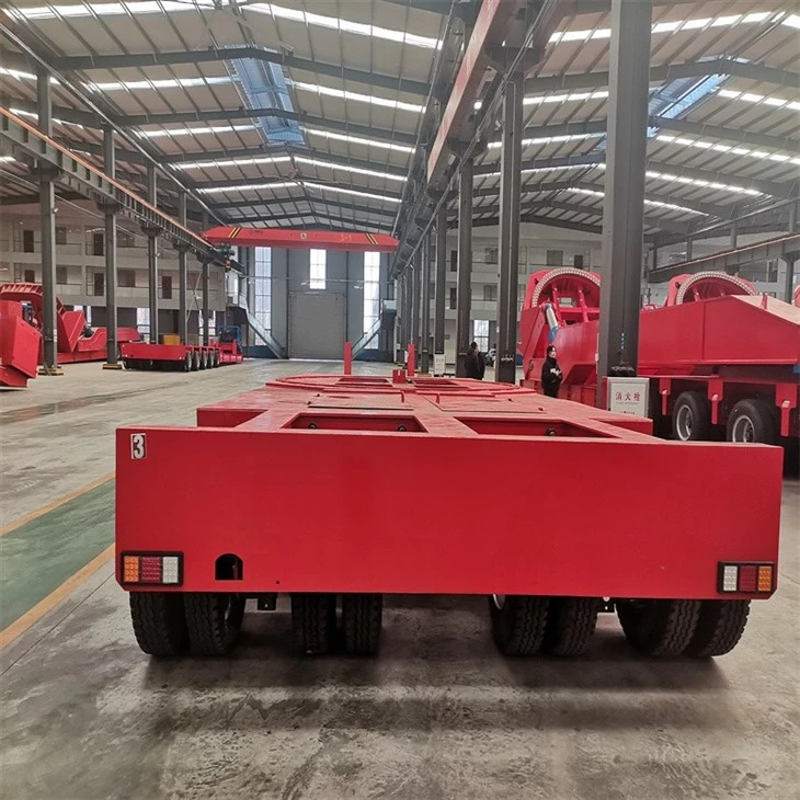 China 6 Axles Hydraulic Steering Lowbed Modular Semi Trailer